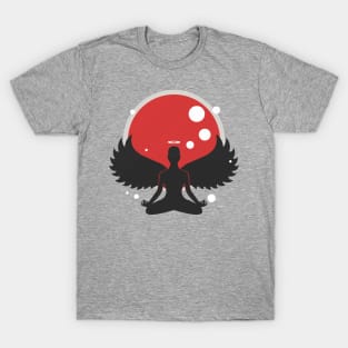 A meditating angel with spread wings T-Shirt